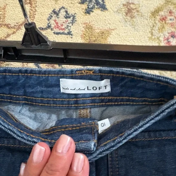 LOFT Denim Button-Front Skirt - Picture 3 of 7